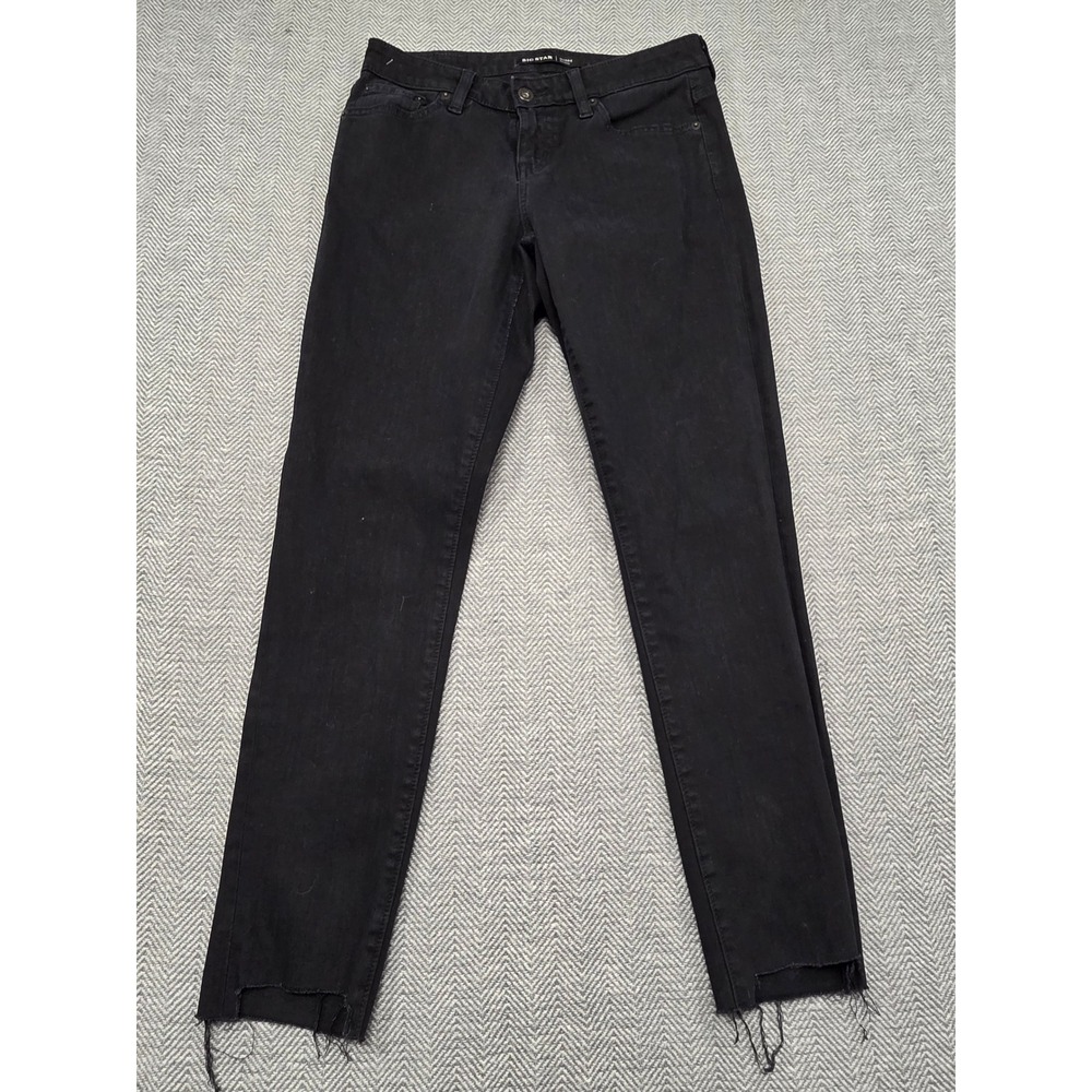 Big‎ Star Maddie Skinny Jeans Black Raw Hem Denim 25R VWQMSKBELA